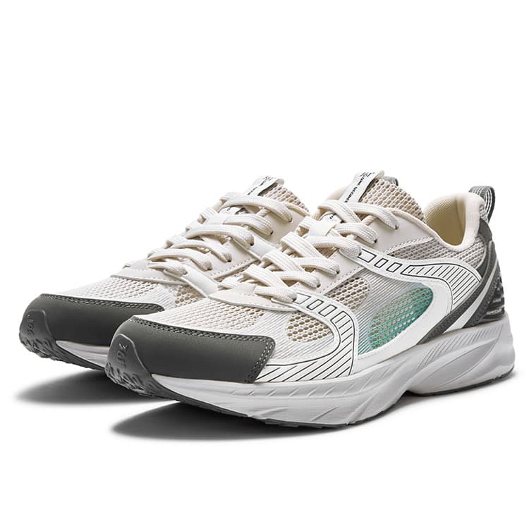 Кроссовки 361° Mercury Shoes противоскользящие устойчивые к истиранию дышащие низкие с толстой подошвой мужские белые серые - изображение 3