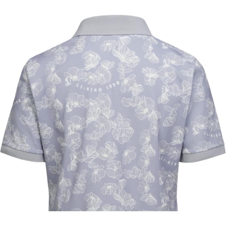 LI-NING 1990 Поло с контрастными цветами и полным принтом, женский - изображение 4