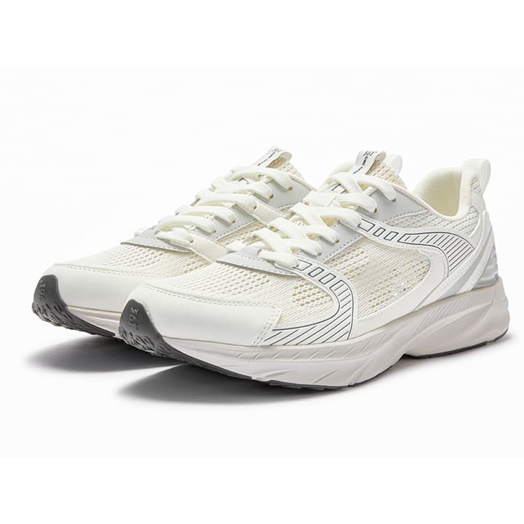 Кроссовки 361° Mercury Shoes противоскользящие устойчивые к истиранию дышащие низкие с толстой подошвой мужские белые серые - изображение 3