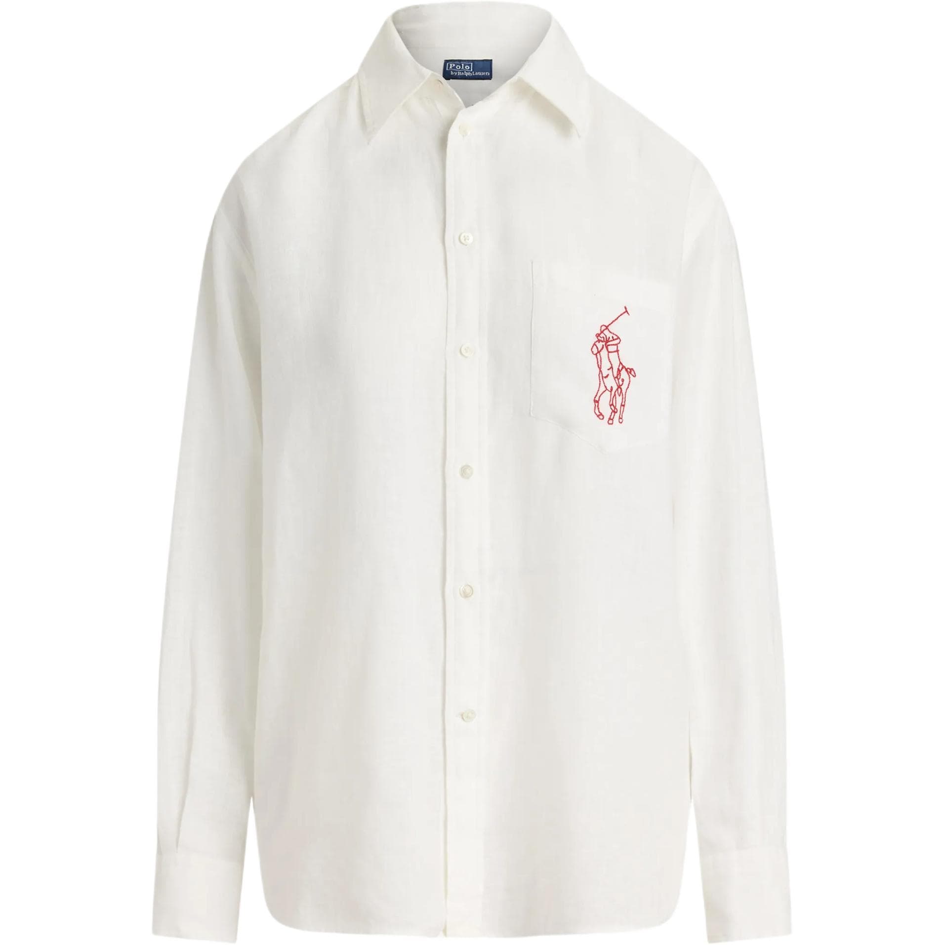 Блузка Polo Ralph Lauren Big Pony SS26 Рубашка Свободного кроя Женская Белая - изображение 1