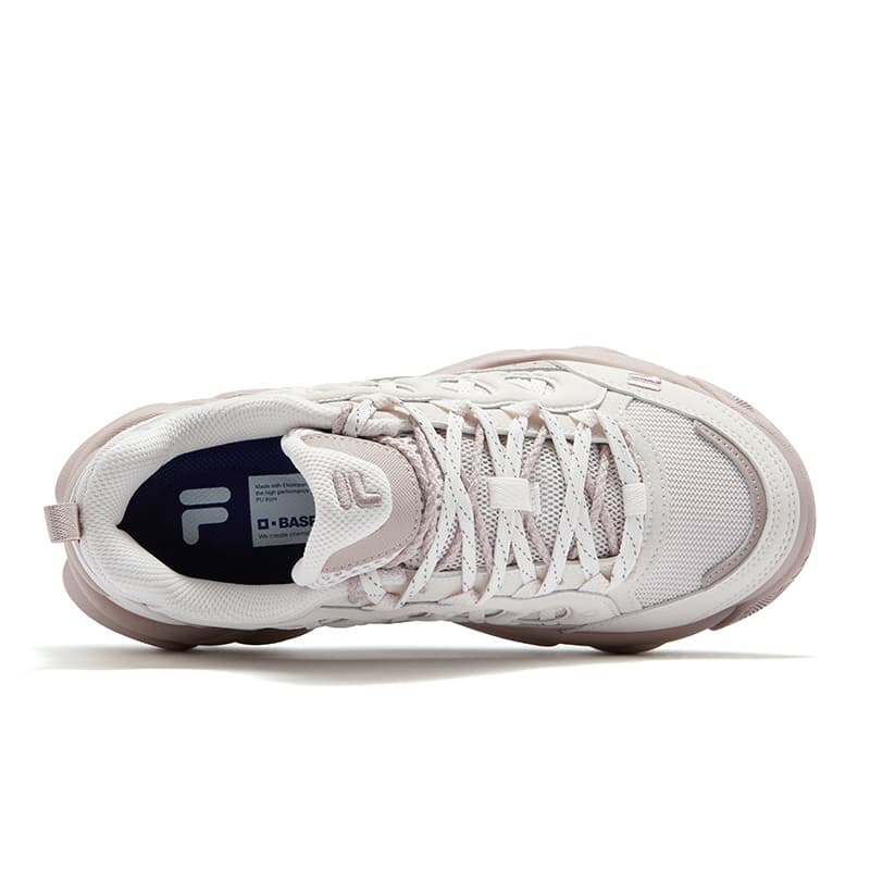 Кроссовки FILA FUSION WATERBEAR Bear Paw Shoes визуально увеличивает рост Низкие кеды с толстой подошвой Женские Белые Розовые - изображение 4