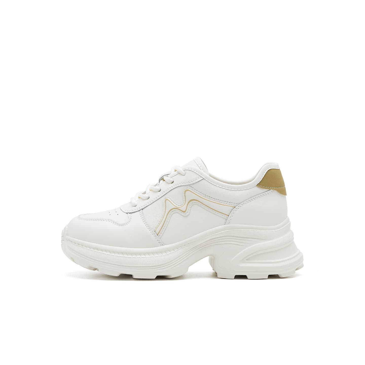 Кроссовки HARSON Chunky Sneakers Low Top Beige Yellow Women's - изображение 1