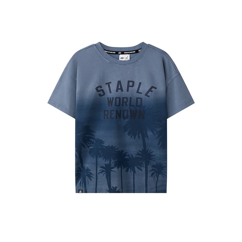 Футболка Skechers Kids Ocean Blue Coconut Green GROVE Print 06KK Kids T-Shirts Skechers Kids Океан Синий Кокос Зеленый GROVE С принтом 06KK Детские Футболки - изображение 1