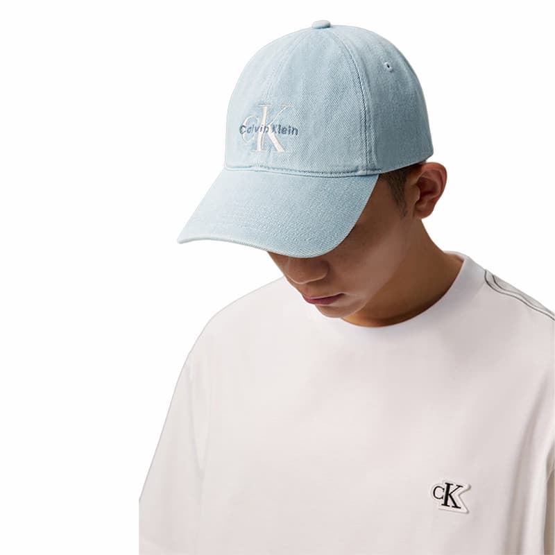 Кепка Calvin Klein Хлопковый Волокно Кепки Унисекс Джинсовый Светло-Синий - изображение 5