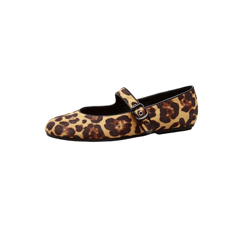 JIUXINGDAO Mary Jane Shoes Leopard Print Women's - изображение 1