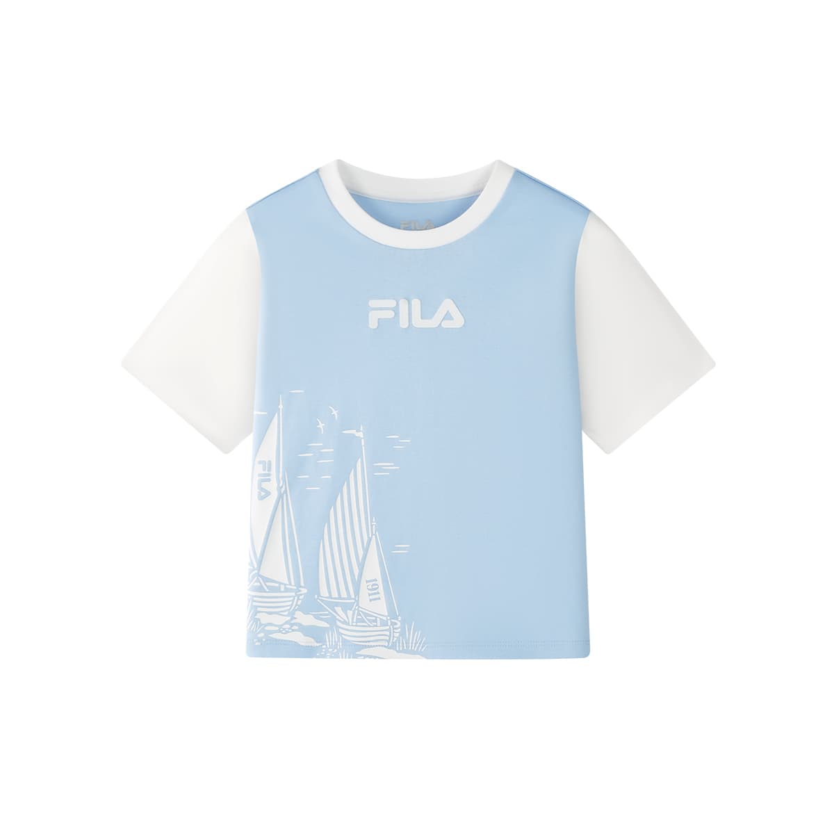 Футболка FILA KIDS Короткий рукав T-рубашка Светлый сапфир Синий Детский - изображение 1