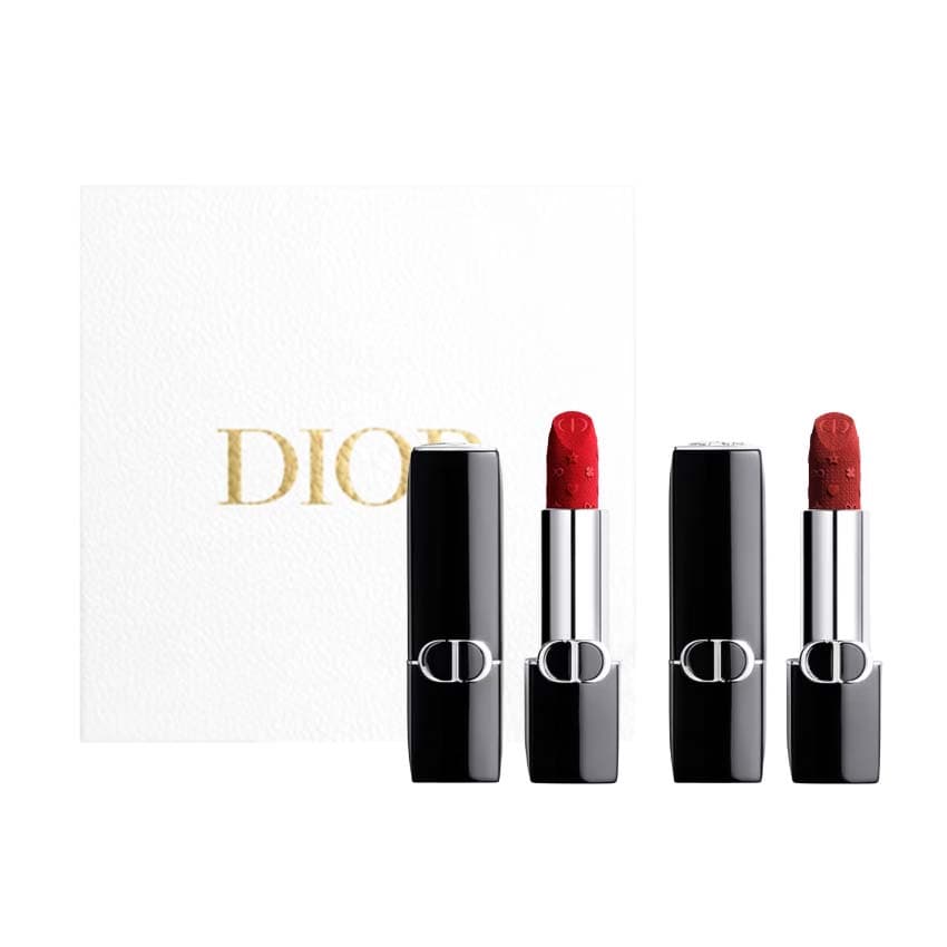 DIOR Ярко-синий Золотой Помада DUO Наборы косметики Легко смешивается Естественный 3,5г+3,5г - изображение 1