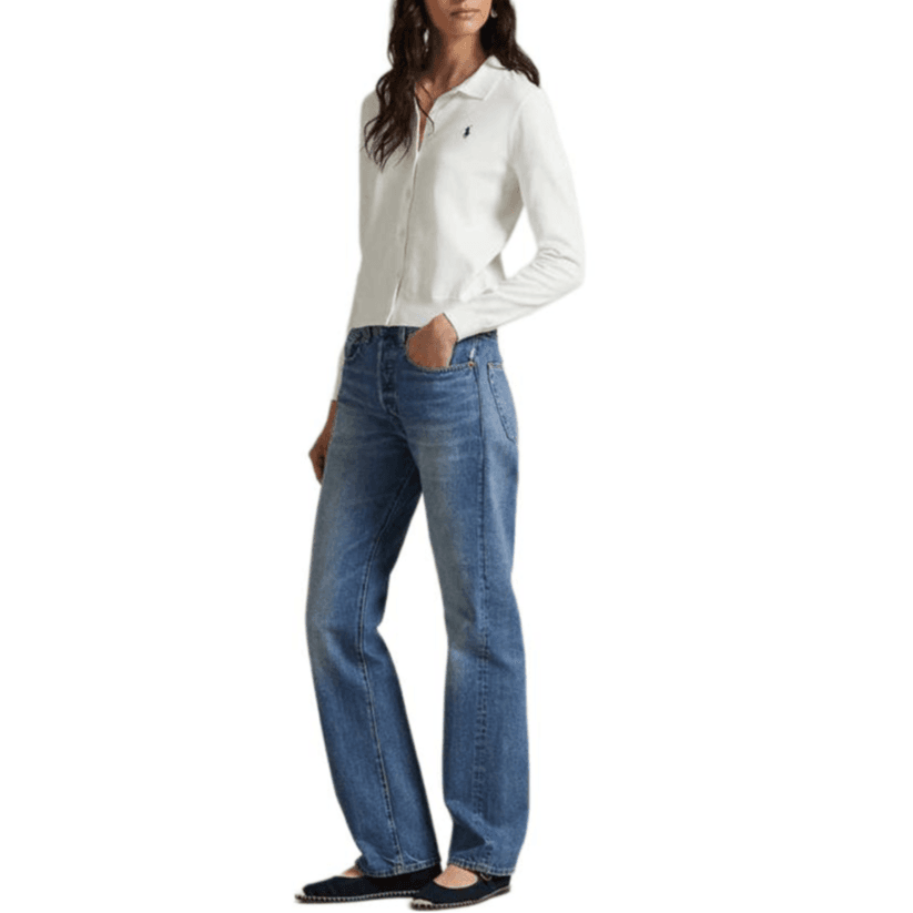 Кофта Polo Ralph Lauren FW25 Трикотаж Облегающий крой Женский Белый - изображение 2
