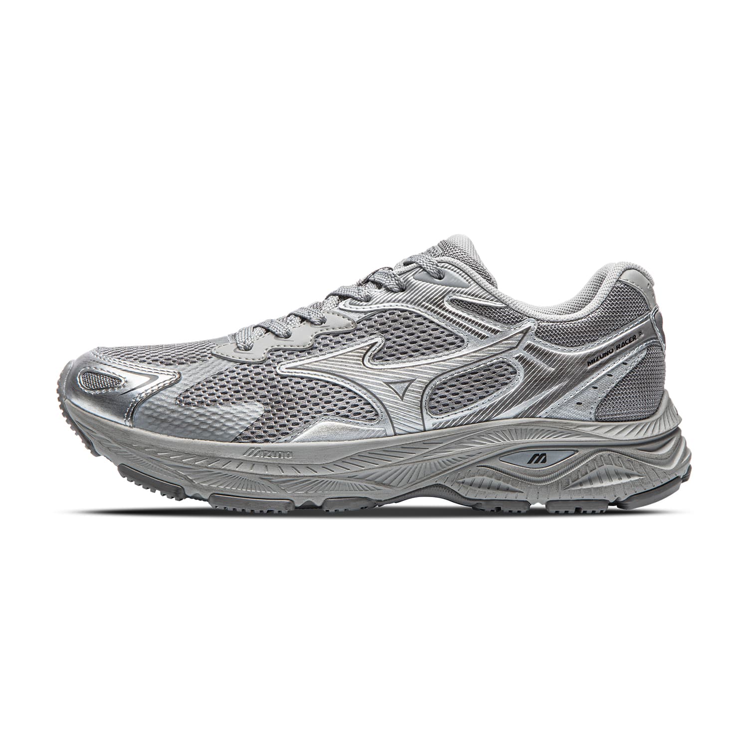 Кроссовки для бега Mizuno Racer S Устойчивый к истиранию Дышащие Низкие Повседневные Беговые Кроссовки Унисекс Туманно-Серый - изображение 1