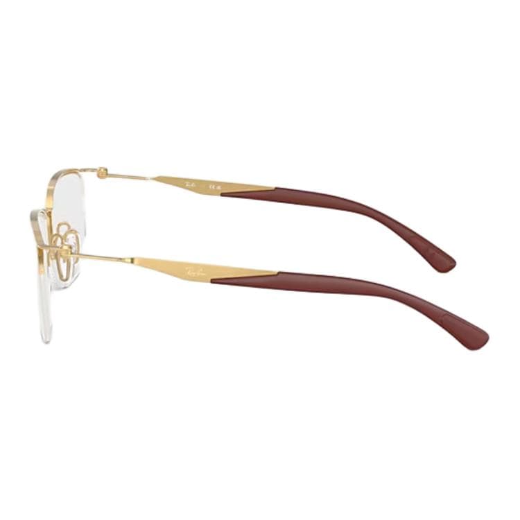 Оправа RayBan Металлические прямоугольные очки с диоптриями унисекс матовые Arista золото - изображение 3
