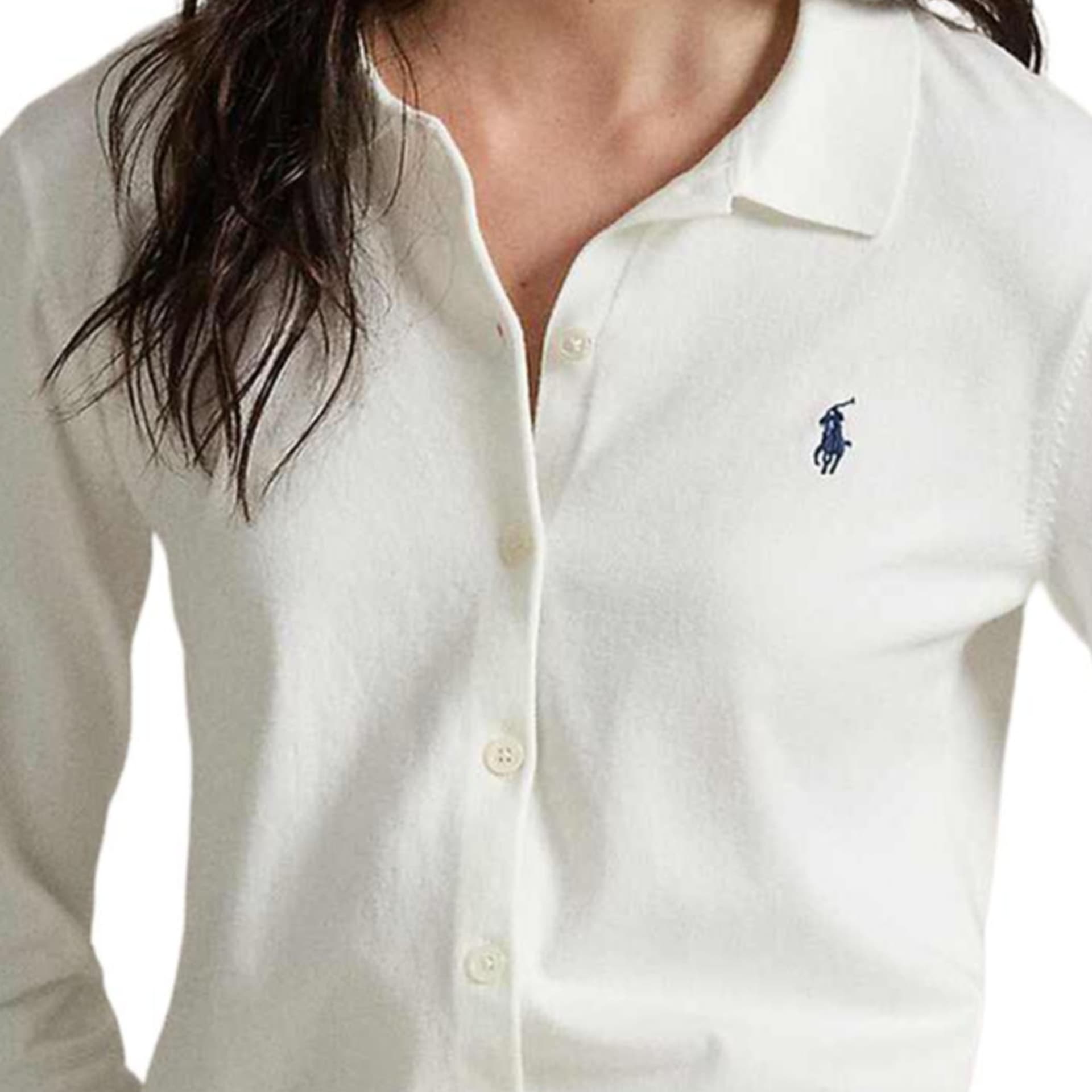 Кофта Polo Ralph Lauren FW25 Трикотаж Облегающий крой Женский Белый - изображение 5