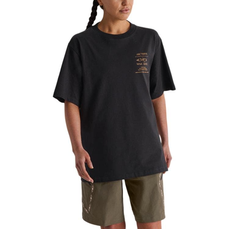 Футболка Arcteryx WALK GENTLY SS25 Хлопок Принт с логотипом Удобный Модный Универсальный Круглый вырез Свободный покрой Однотонный Футболка Унисекс - изображение 2