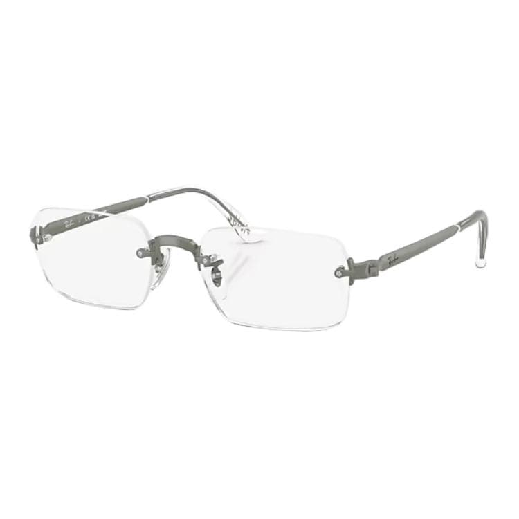 Оправа RayBan Металлические прямоугольные очки с диоптриями унисекс серого цвета - изображение 1