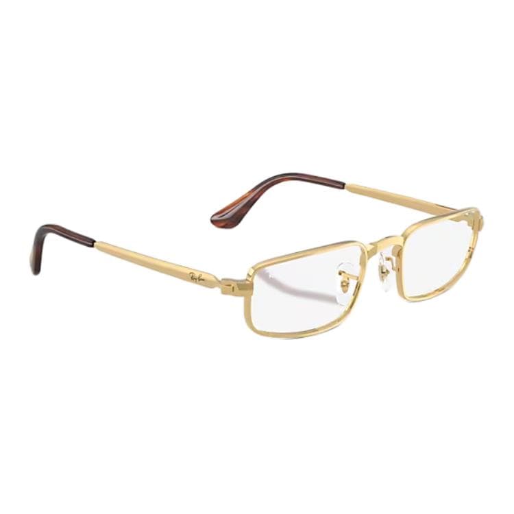 Оправа RayBan Металлические Очки с Прямоугольной Формой и Диоптриями Унисекс Золотого Цвета - изображение 3