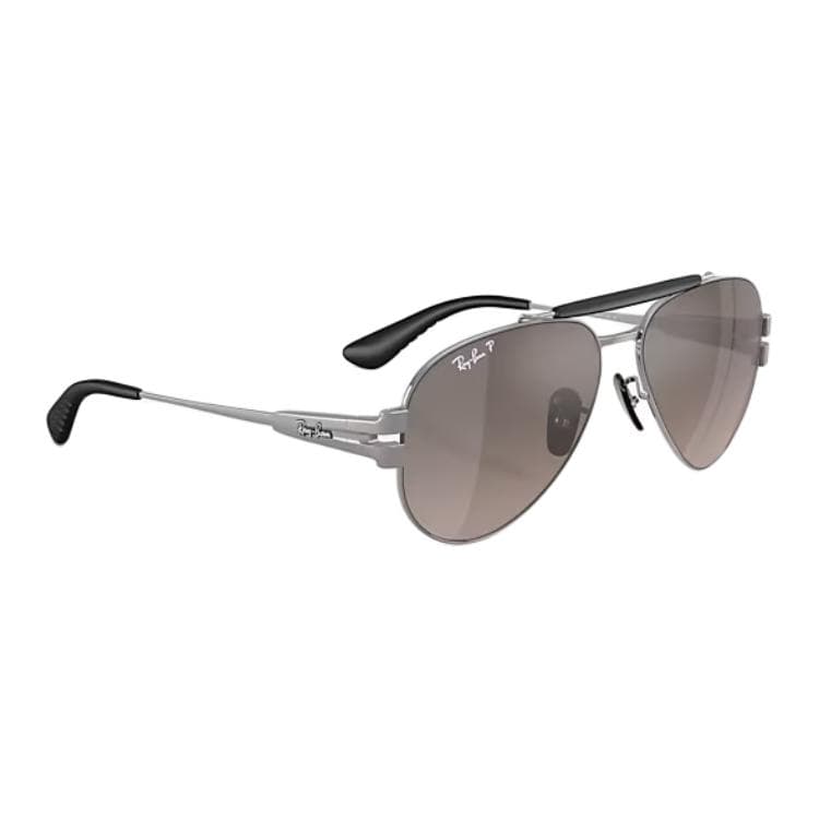 Солнцезащитные очки RayBan Металлические солнцезащитные очки Aviator унисекс BARREL серого цвета - изображение 4