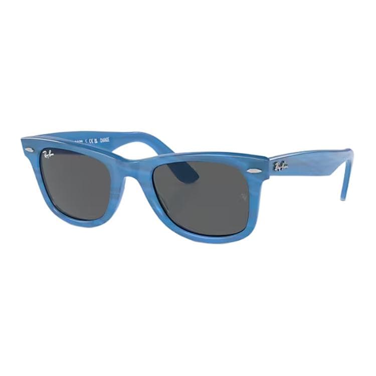 Солнцезащитные очки RayBan Ацетатные Квадратные Солнцезащитные Очки Унисекс Полированные Синие Полосы - изображение 1