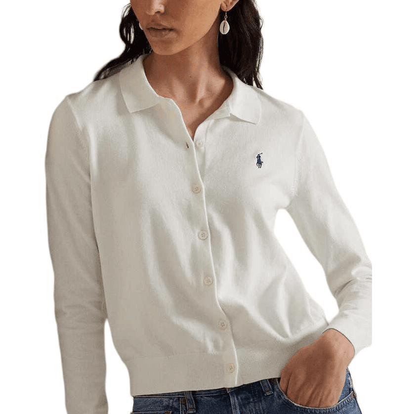 Кофта Polo Ralph Lauren FW25 Трикотаж Облегающий крой Женский Белый - изображение 4