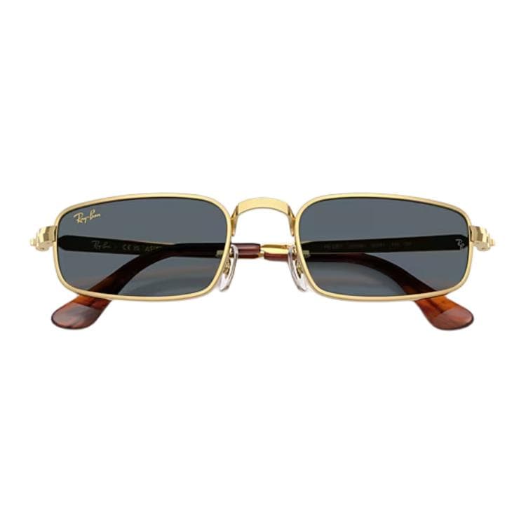 Солнцезащитные очки RayBan Металлические Прямоугольные Солнцезащитные Очки Унисекс Золото - изображение 4