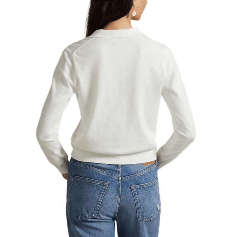 Кофта Polo Ralph Lauren FW25 Трикотаж Облегающий крой Женский Белый - изображение 3