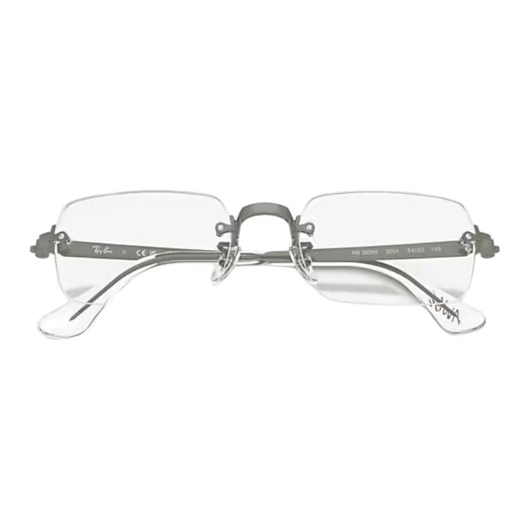 Оправа RayBan Металлические прямоугольные очки с диоптриями унисекс серого цвета - изображение 4