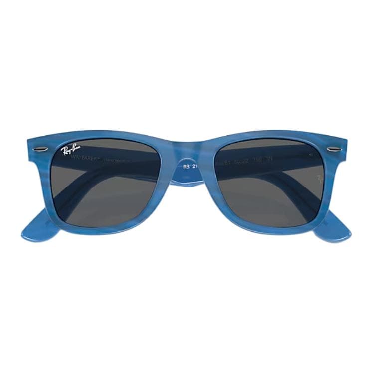 Солнцезащитные очки RayBan Ацетатные Квадратные Солнцезащитные Очки Унисекс Полированные Синие Полосы - изображение 6