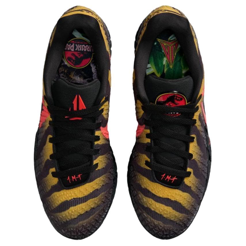 Кроссовки для баскетбола Nike X Jurassic Park Ja 3 Синтетическая кожа Low Топ Баскетбольные кроссовки Мужской Черно-желтый Красный - изображение 4