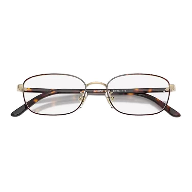 Оправа RayBan Металлические прямоугольные очки с диоптриями унисекс Гаванский Золото - изображение 5