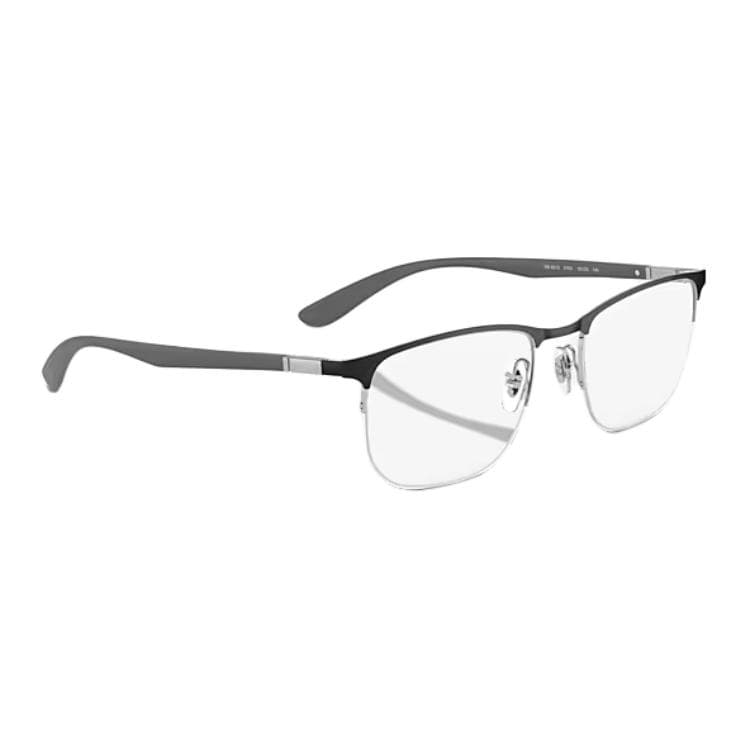 Оправа RayBan Металлические прямоугольные очки с диоптриями унисекс черные серебристые - изображение 3