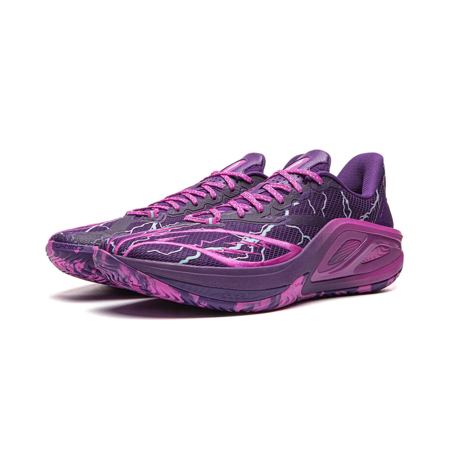 Кроссовки для баскетбола Li-Ning LINING Cloud 2 Предельная сила Гроза Полноразмерная технология амортизации Антискользящий Износостойкий Легкий Oтскок Стабильный Лоу-топы Баскетбольные кроссовки для игры Мужской Дракон фиолетовый - изображение 3