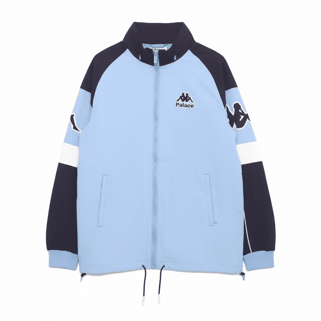 Куртка PALACE x Kappa FW21 Warm Up Jacket Black logo - изображение 4