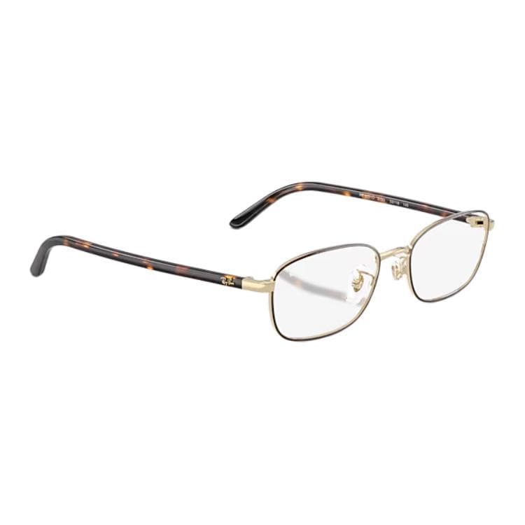 Оправа RayBan Металлические прямоугольные очки с диоптриями унисекс Гаванский Золото - изображение 4