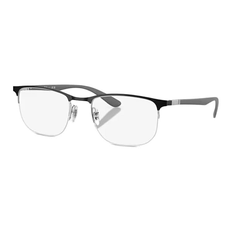 Оправа RayBan Металлические прямоугольные очки с диоптриями унисекс черные серебристые - изображение 1