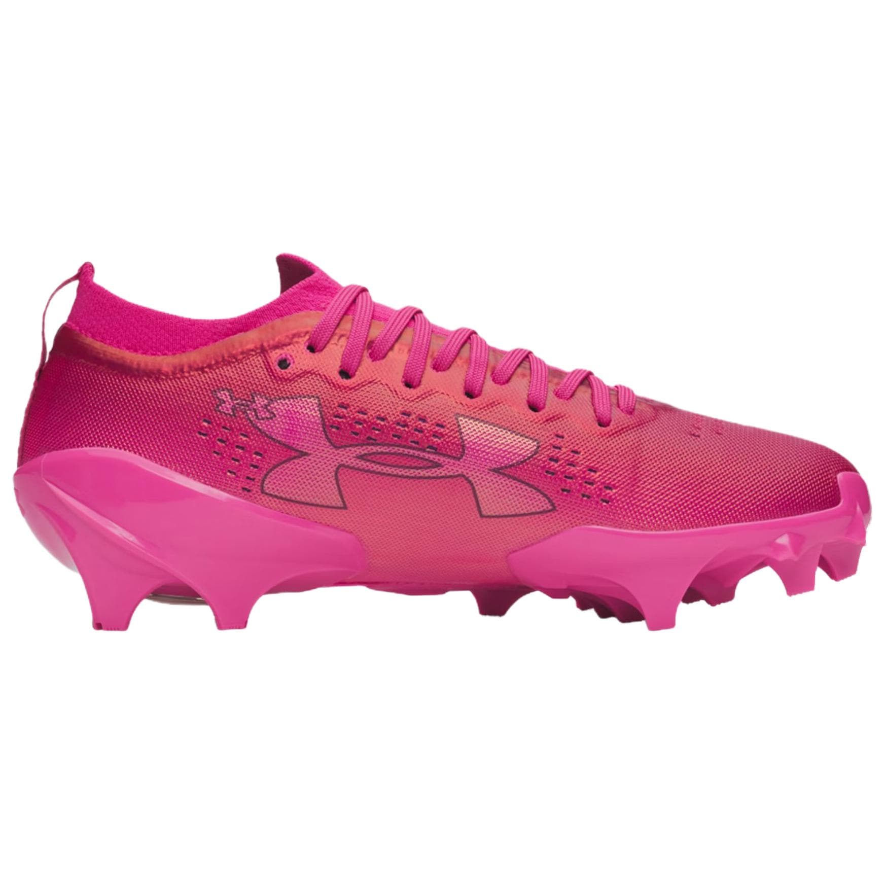 Кроссовки для футбола Under Armour Blur Pro Искусственный Шипы Дышащий Регби Обувь Мужская Фуксия - изображение 2