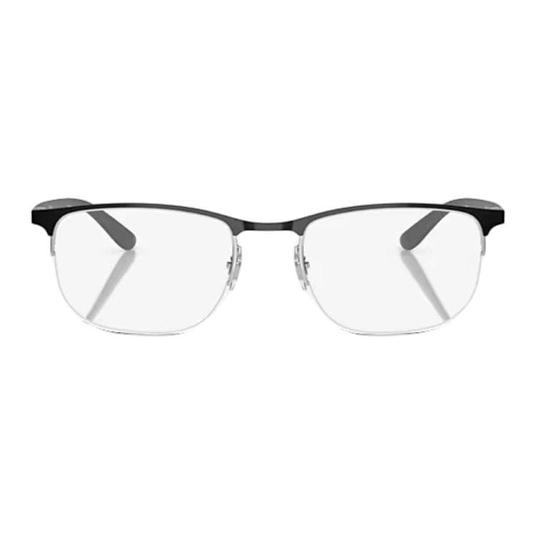 Оправа RayBan Металлические прямоугольные очки с диоптриями унисекс черные серебристые - изображение 2