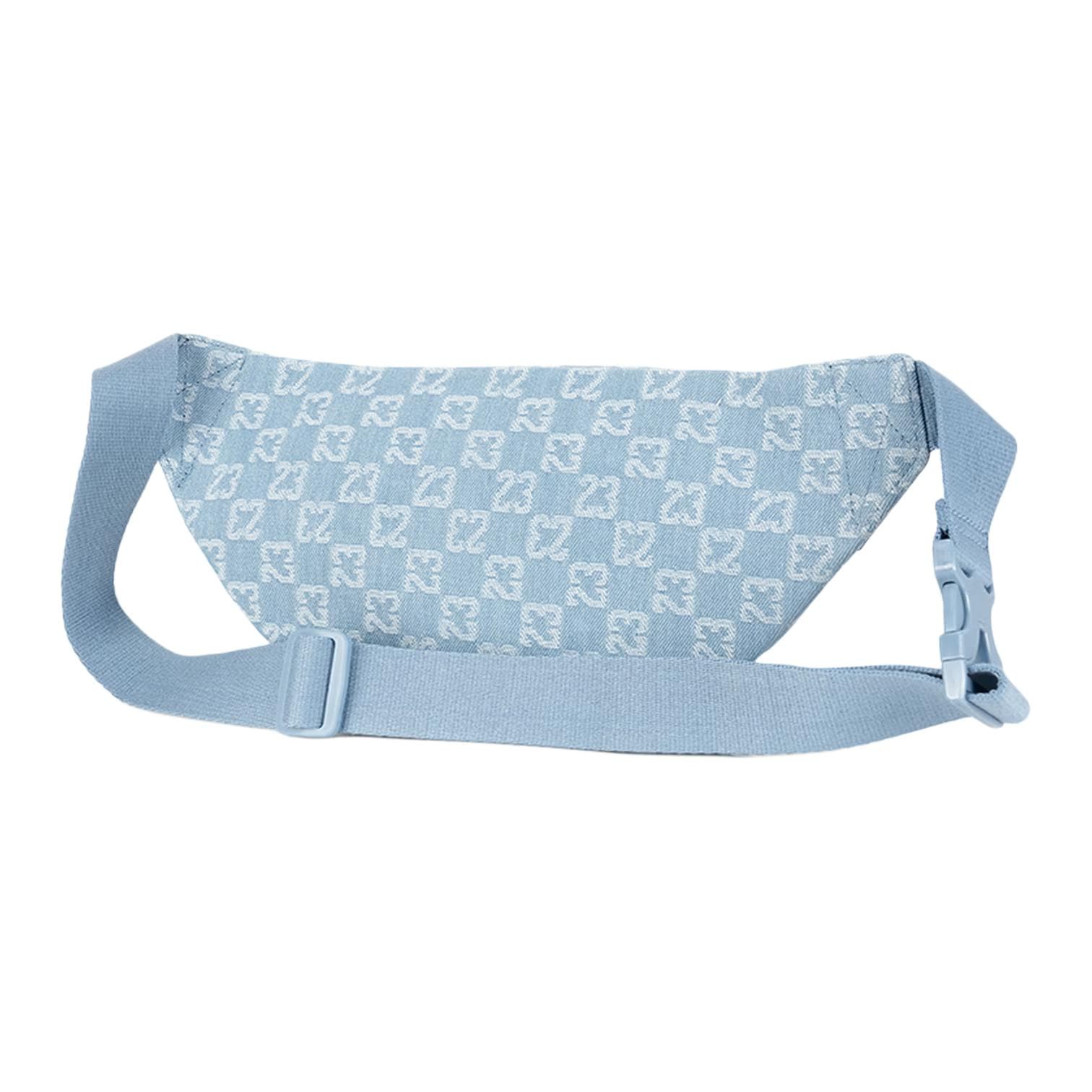 Поясная сумка Jordan Monogram Print Versatile Portable Полиэстер поясная сумка Унисекс Парный Деним синий - изображение 2