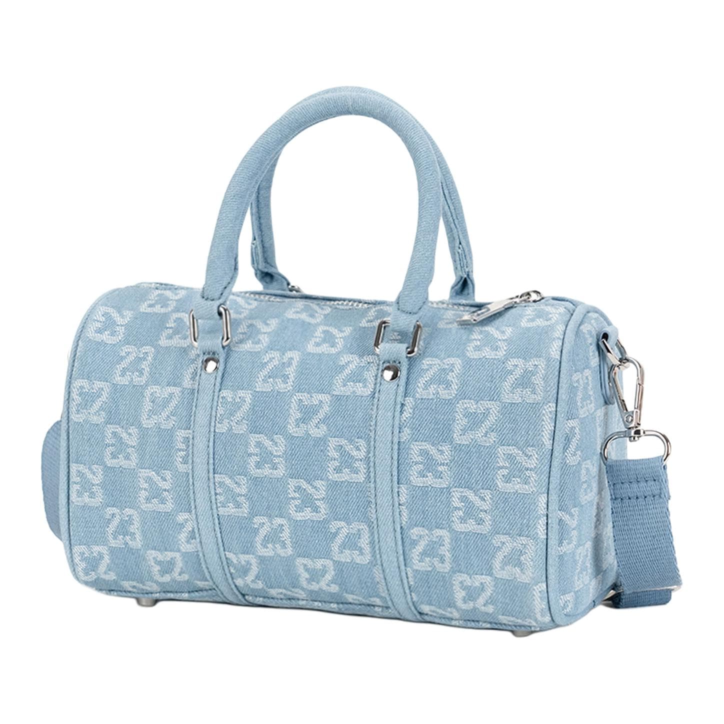 Сумка Jordan vintage print casual sports bag with zipper closure, polyester, bowling bag crossbody handbag, medium, unisex couple, denim blue - изображение 4