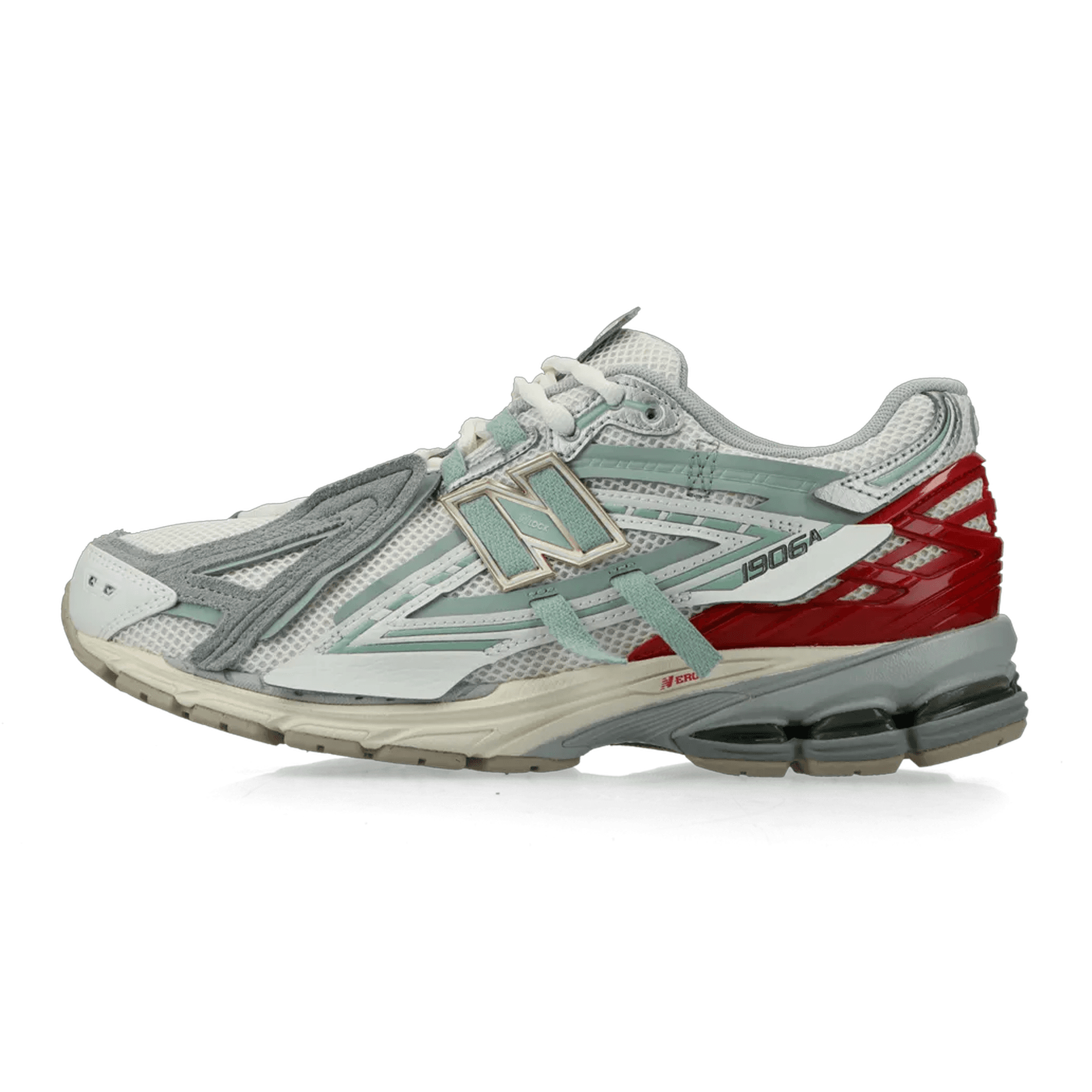 Кроссовки для бега New Balance 1906A Сетчатая ткань синтетическая кожа дышащий низкий топ беговые кроссовки унисекс бежево-зеленый - изображение 1