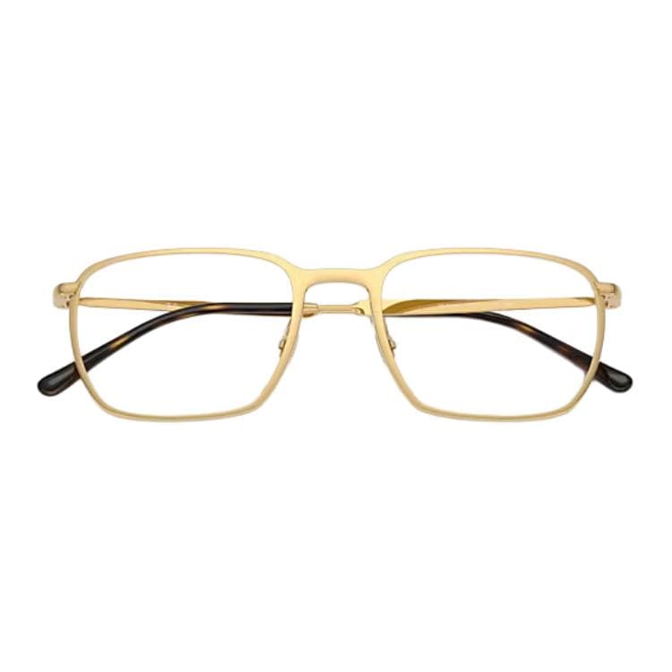 Оправа RayBan Металлические квадратные очки с диоптриями унисекс полированная Arista золото - изображение 3