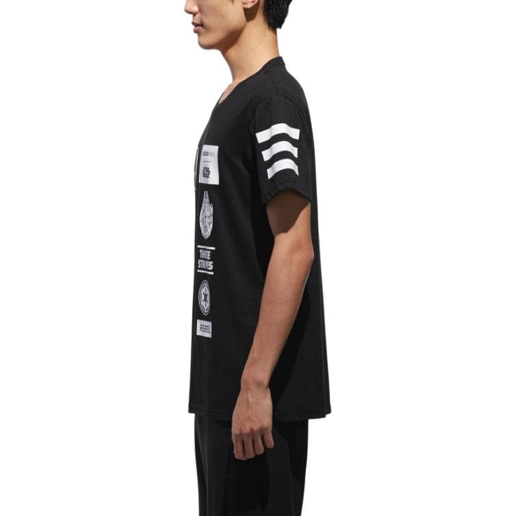 Футболка Adidas Neo X XINGQIUDAZHAN LIANMINGKUAN T Рубашка Мужская Черная - изображение 6