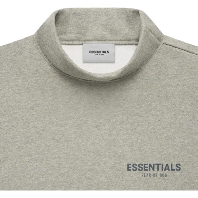 Худи Fear of God Essentials FW21 Pullover Mockneck Dark Heather Oatmeal Logo - изображение 3