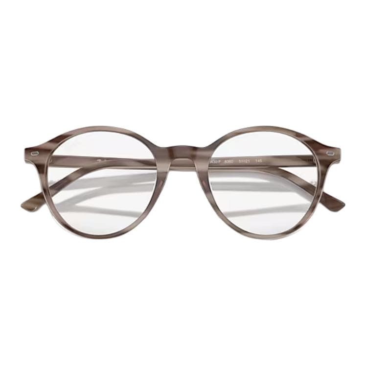 Оправа RayBan Ацетатные круглые очки с диоптриями унисекс с серыми полосами - изображение 4