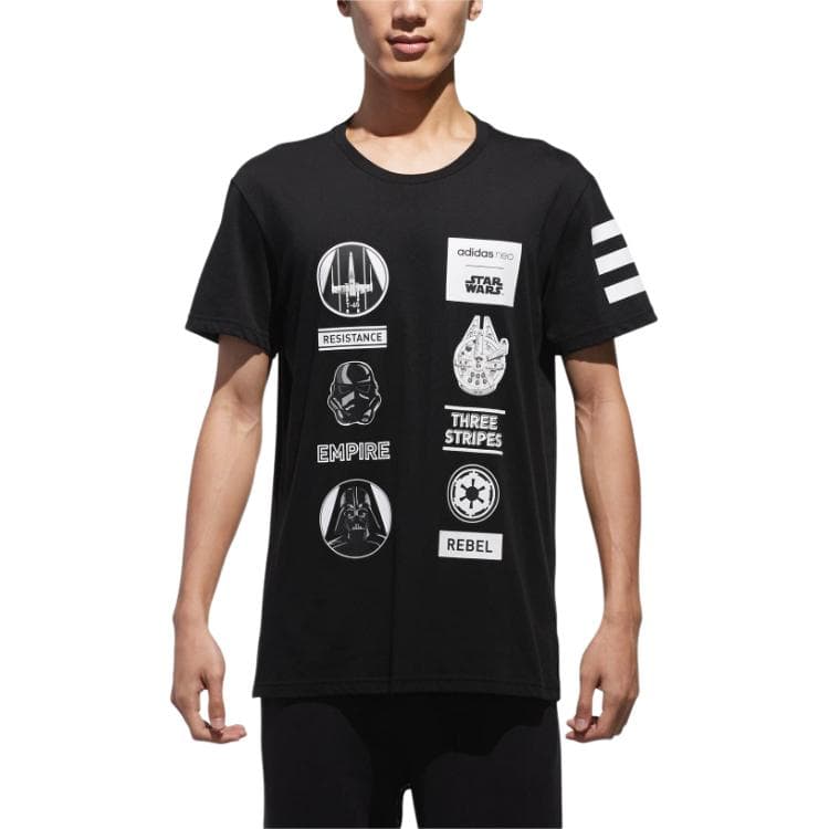 Футболка Adidas Neo X XINGQIUDAZHAN LIANMINGKUAN T Рубашка Мужская Черная - изображение 3
