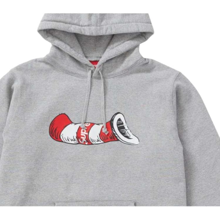 Кофта Supreme FW18 Cat in the Hat Hooded Sweatshirt Heather Grey - изображение 2
