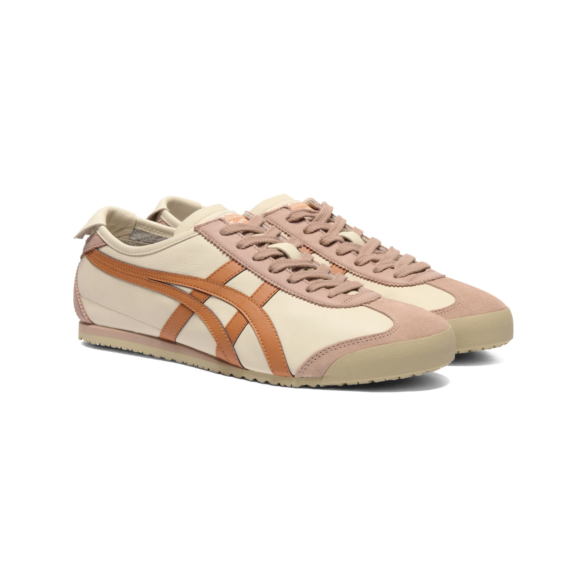 Кроссовки Onitsuka Tiger MEXICO 66 Спортивный ретро стиль Низкий топ Повседневная обувь Унисекс Бежевый Оранжевый - изображение 3