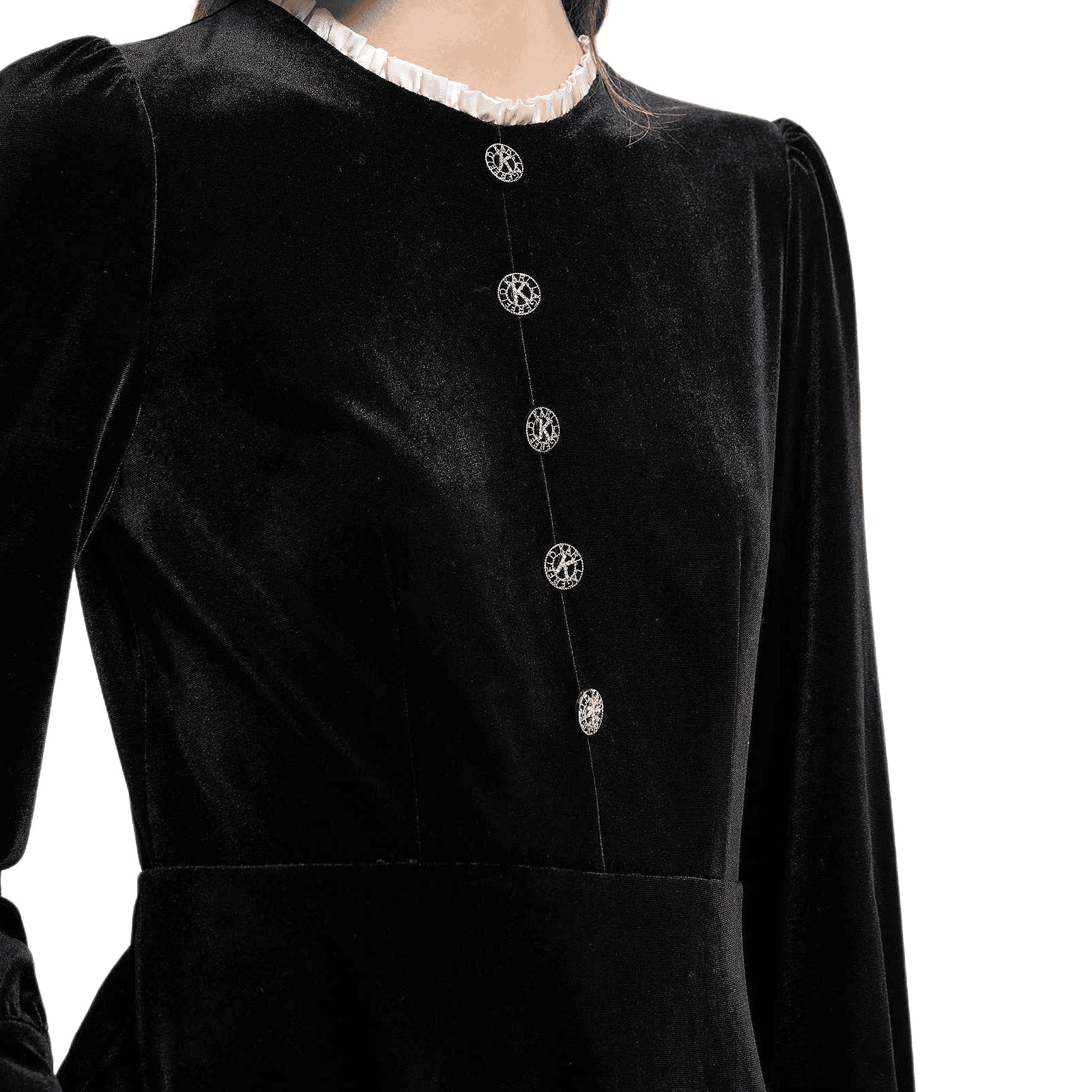 Платье KARL LAGERFELD Длинный Sleeved Платье Женские Черный - изображение 5