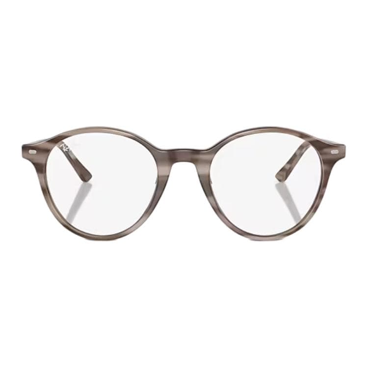 Оправа RayBan Ацетатные круглые очки с диоптриями унисекс с серыми полосами - изображение 2