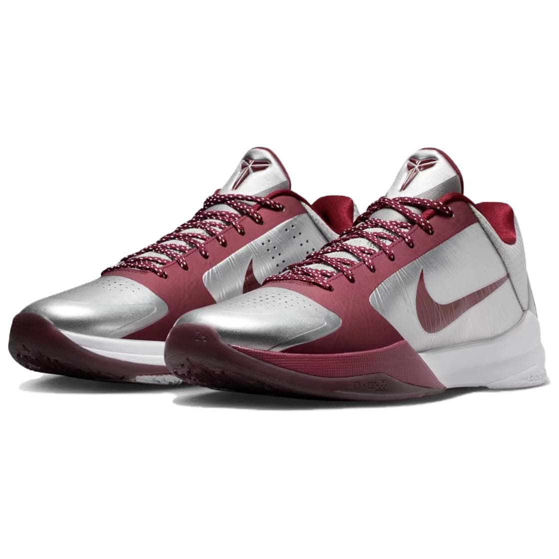 Кроссовки для баскетбола Nike Zoom Kobe 5 Отскок Сцепление Низкие Баскетбольные Кроссовки Мужские Серебристо-Белые - изображение 3