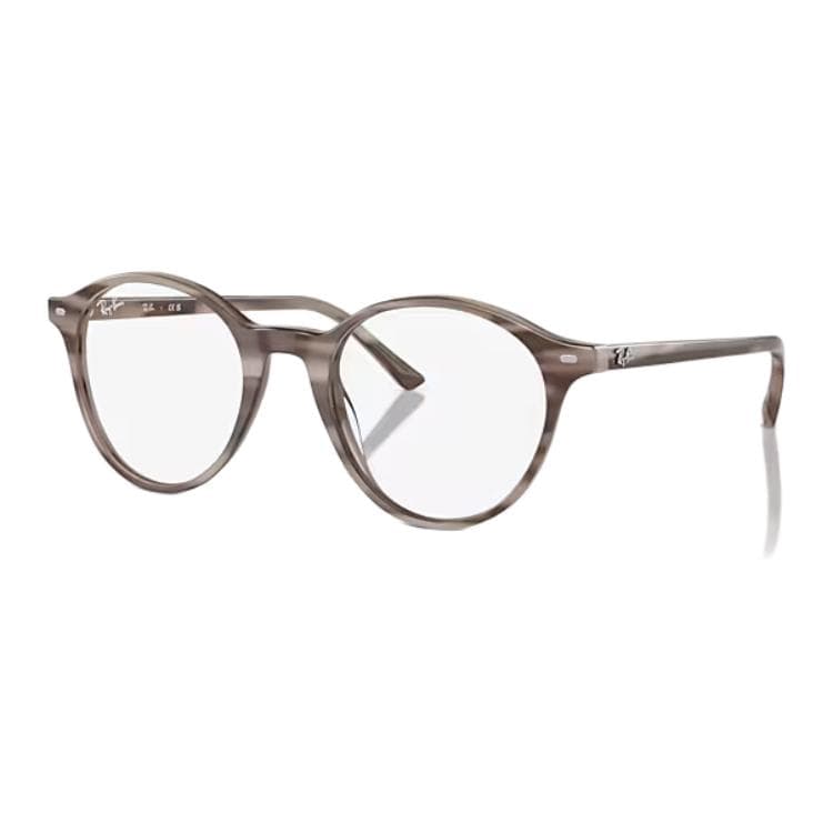 Оправа RayBan Ацетатные круглые очки с диоптриями унисекс с серыми полосами - изображение 1