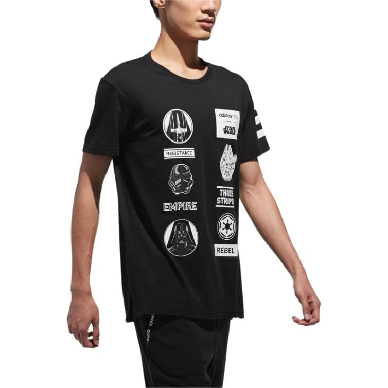 Футболка Adidas Neo X XINGQIUDAZHAN LIANMINGKUAN T Рубашка Мужская Черная - изображение 5