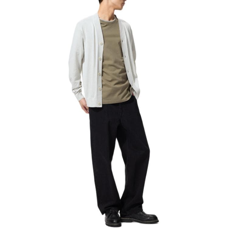 Штаны UNIQLO Темно-серые унисекс джинсы - изображение 3